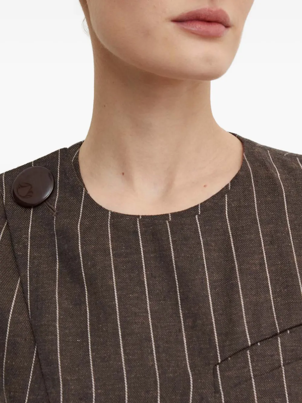 Day Birger Et Mikkelsen Pinstripe Patterned Top In Brown