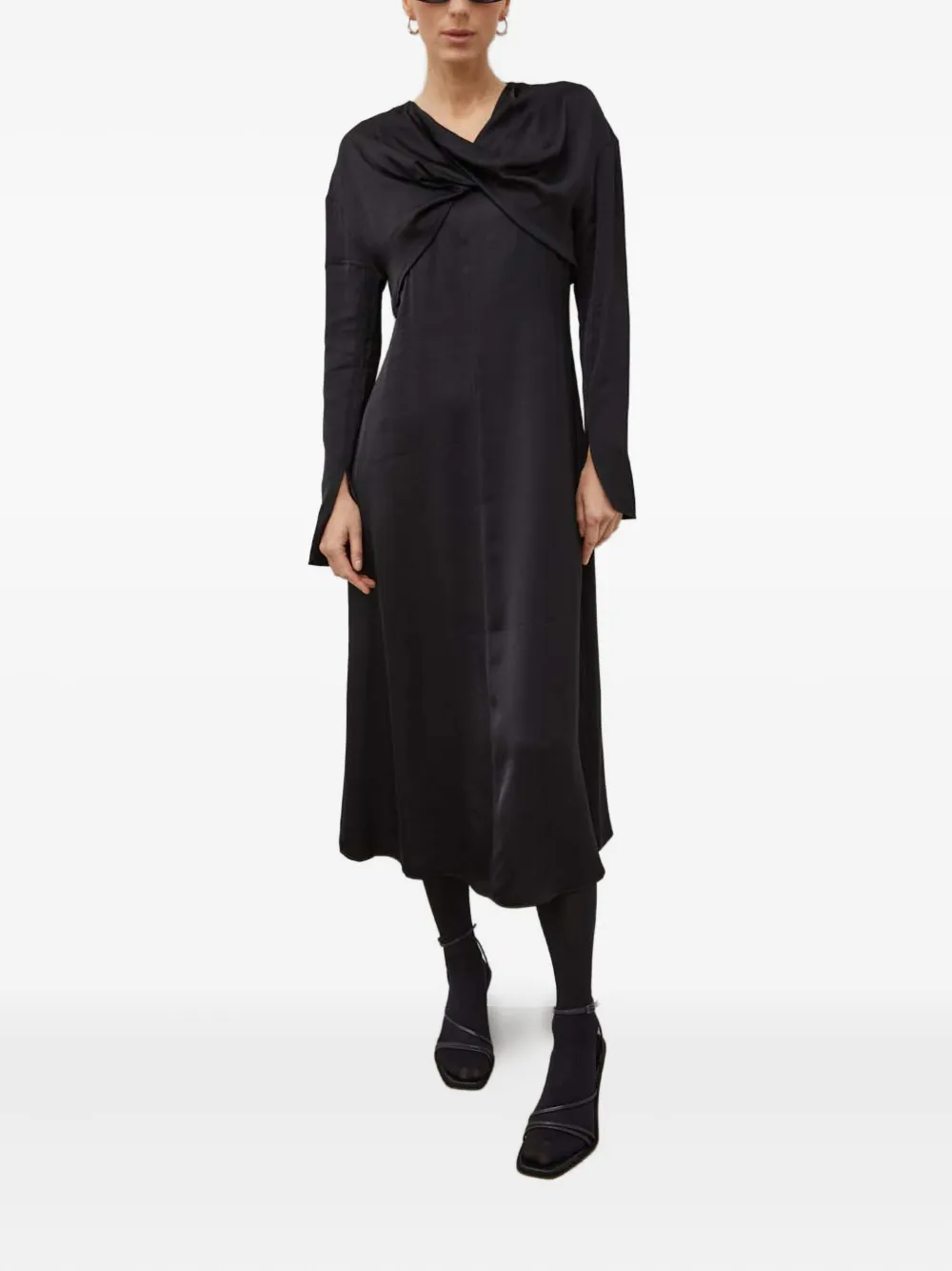 Day Birger Et Mikkelsen twisted long-sleeve midi dress | Black | Image 1