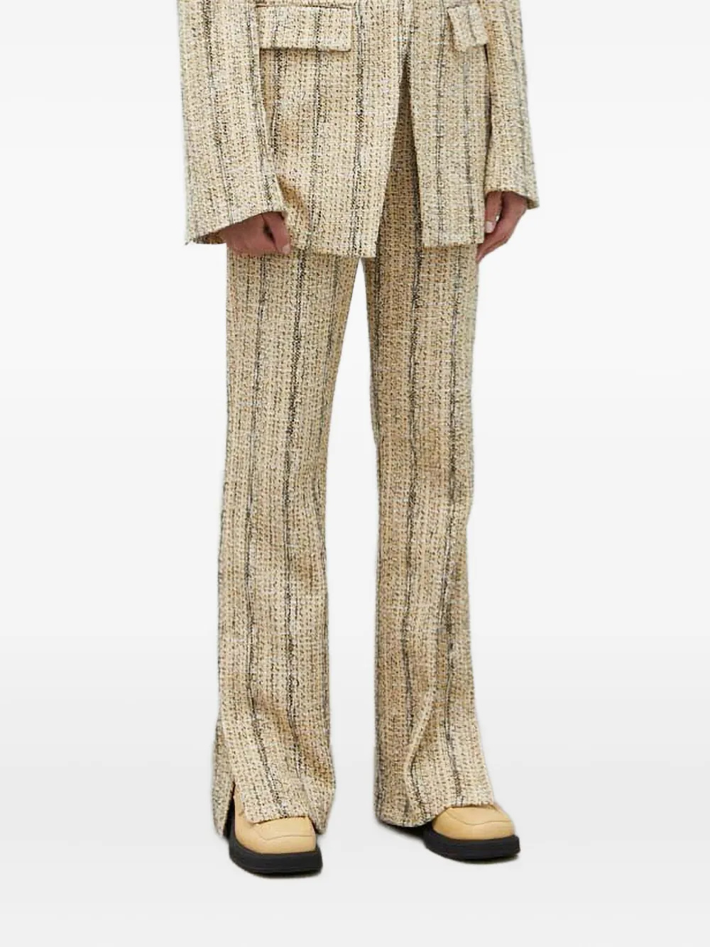 Day Birger Et Mikkelsen slit-detailed tweed trousers | Neutrals | Image 1
