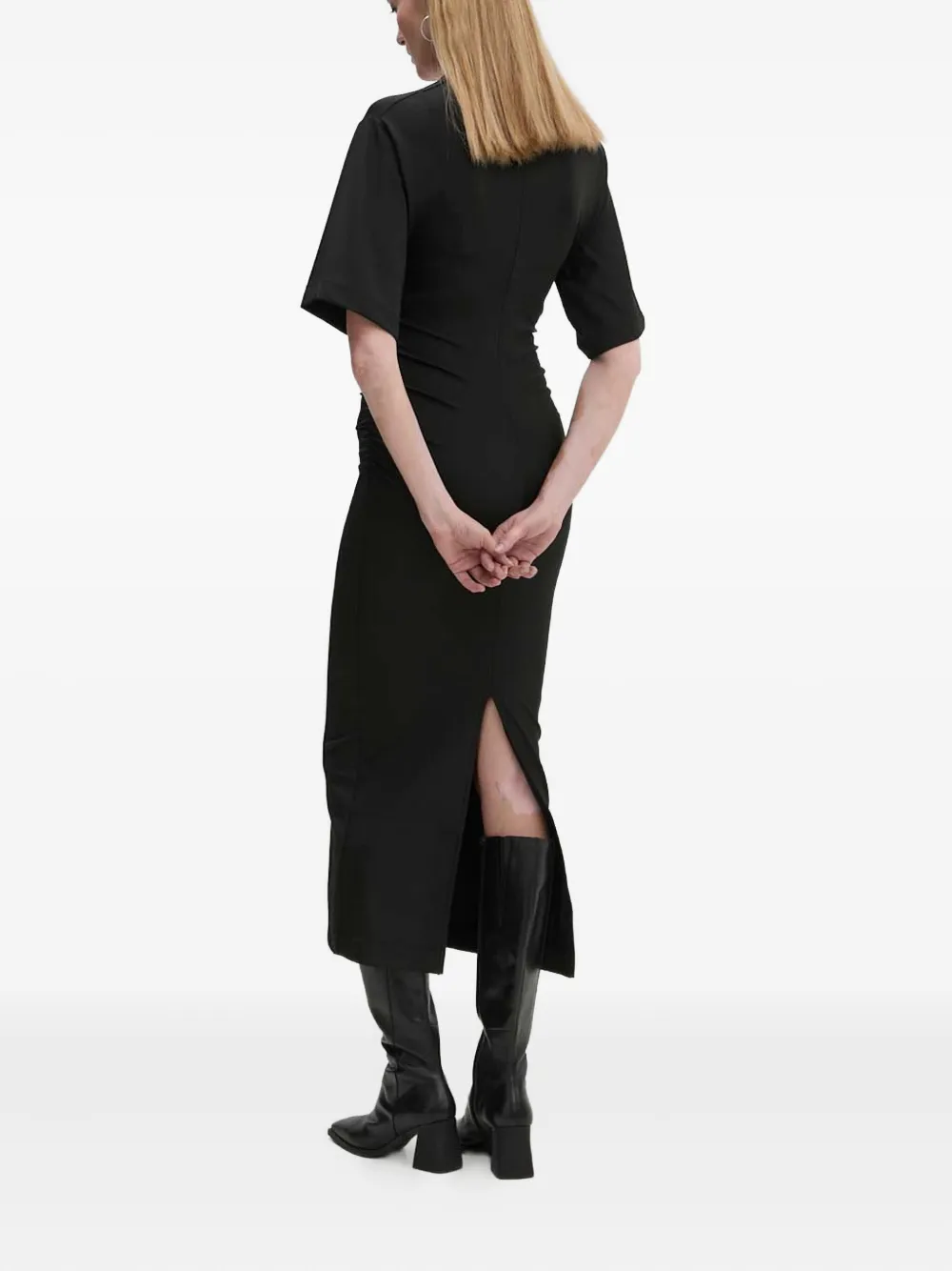 Day Birger Et Mikkelsen Maxi-jurk met ruches en V-hals Zwart