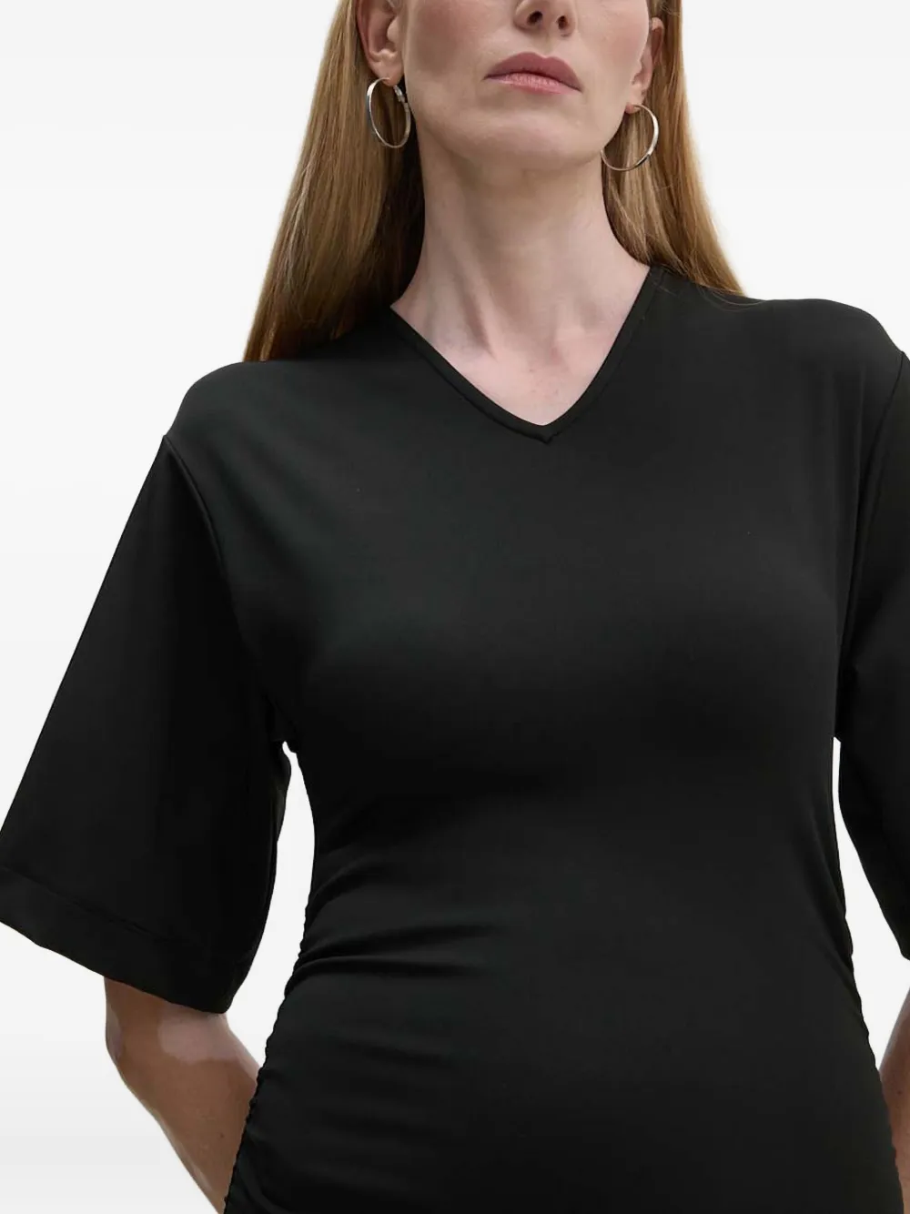 Day Birger Et Mikkelsen Maxi-jurk met ruches en V-hals Zwart