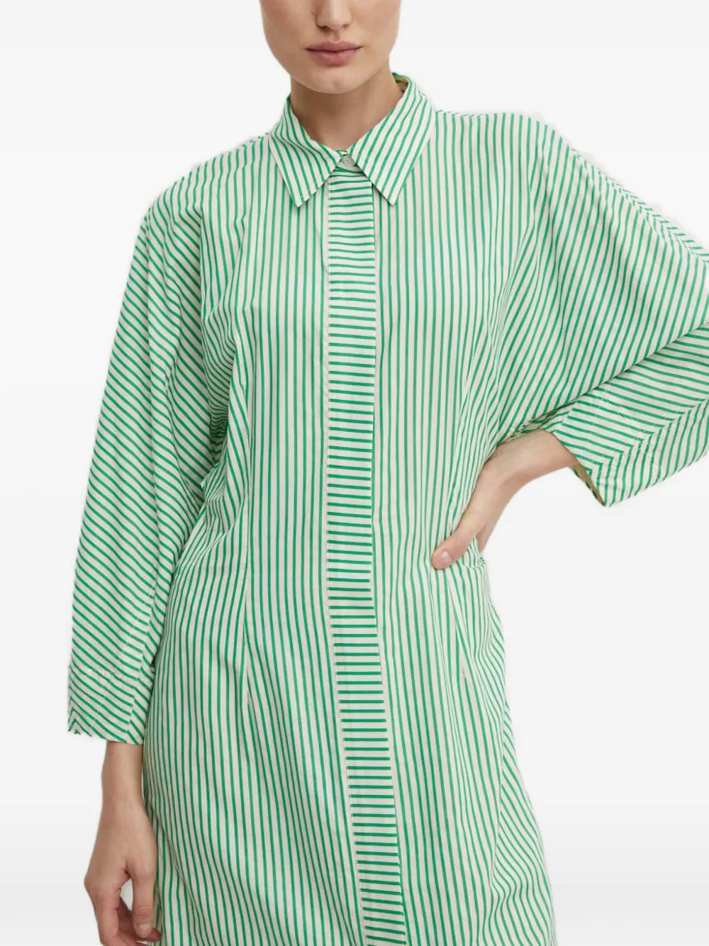 Day Birger Et Mikkelsen Laurie gestreepte midi-jurk Groen