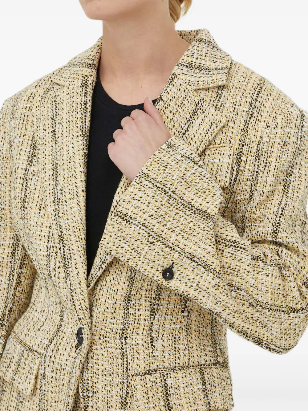 Day Birger Et Mikkelsen Tweed blazer met enkele rij knopen Beige