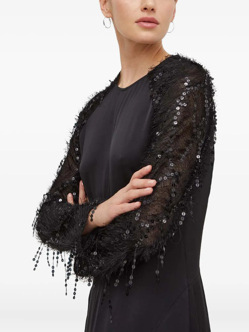 Day Birger Et Mikkelsen Fringed Midi Dress In Black