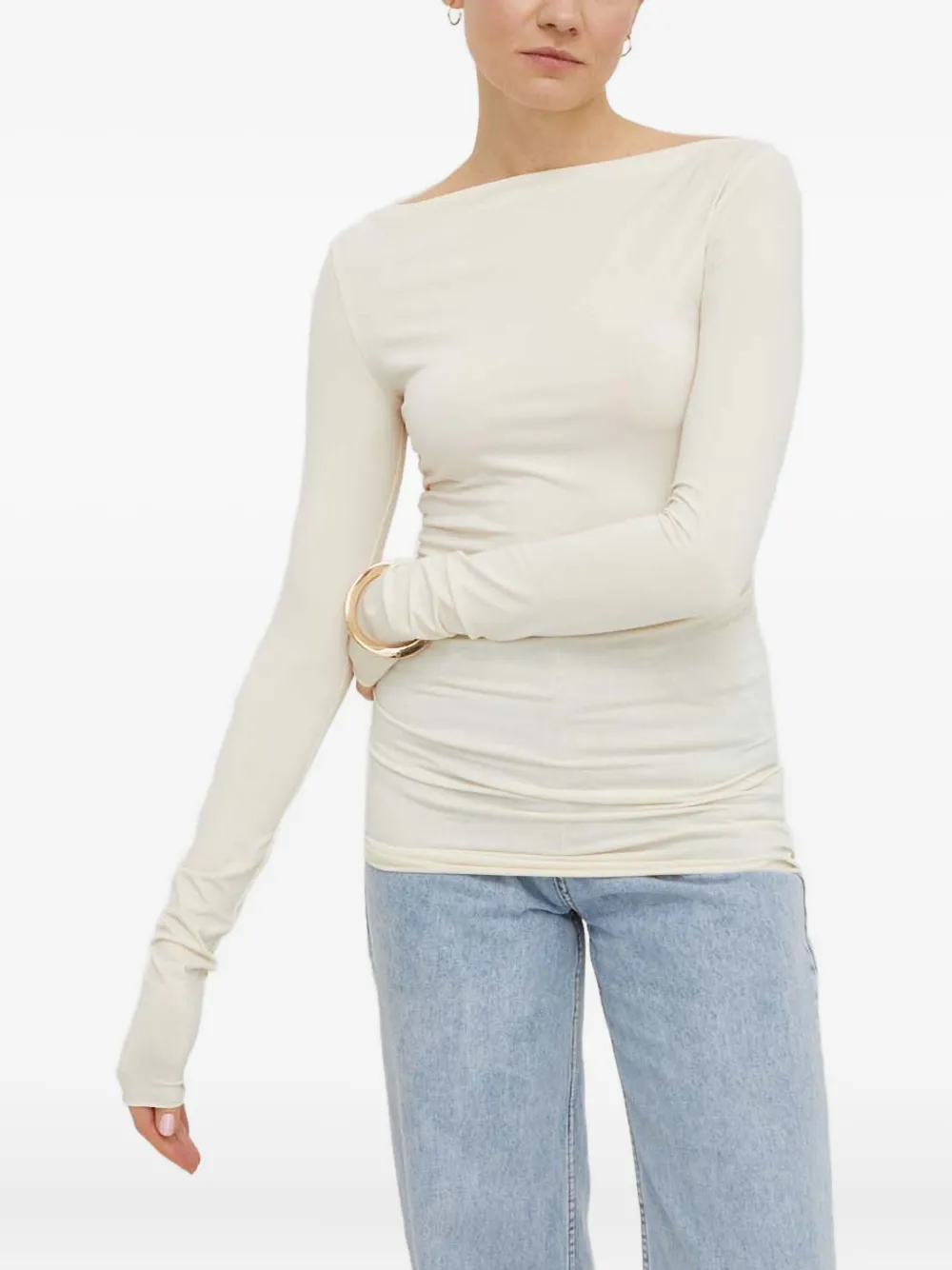 Day Birger Et Mikkelsen long-sleeves gathered top | White | Image 1