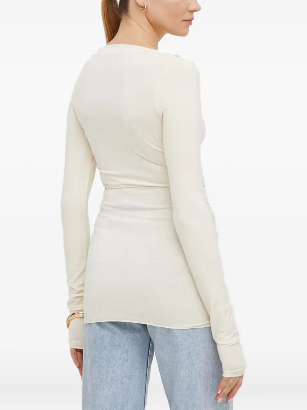 Day Birger Et Mikkelsen Long-sleeves Gathered Top In Neutral