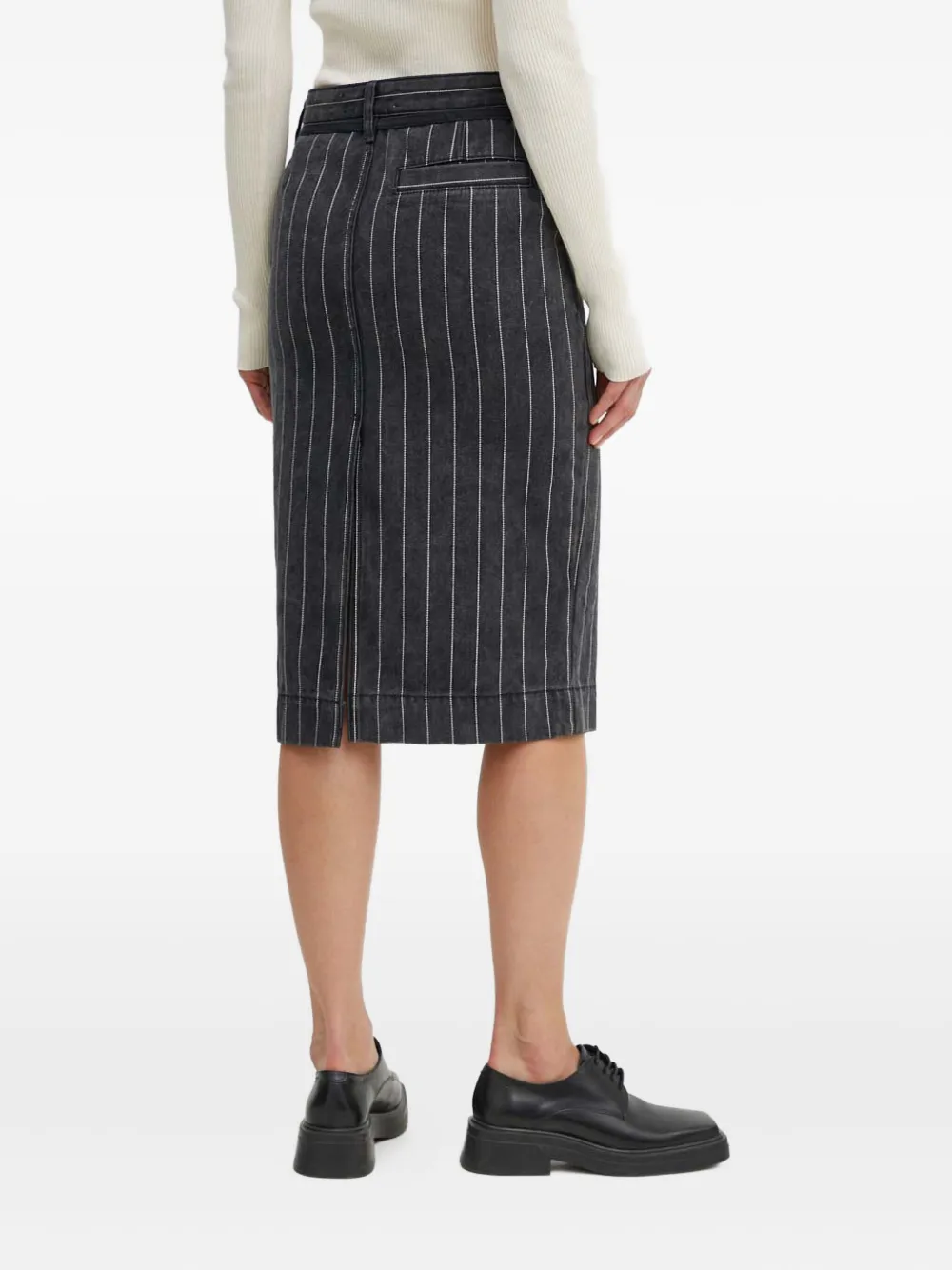 Day Birger Et Mikkelsen Striped-pattern Midi Skirt In Black