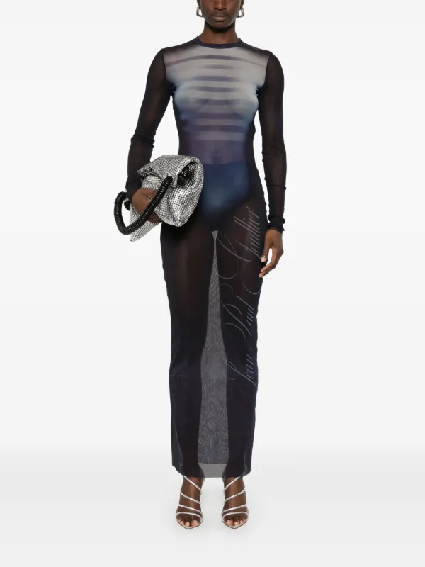 Jean Paul Gaultier Mesh Maxi Dress | Blue | FARFETCH