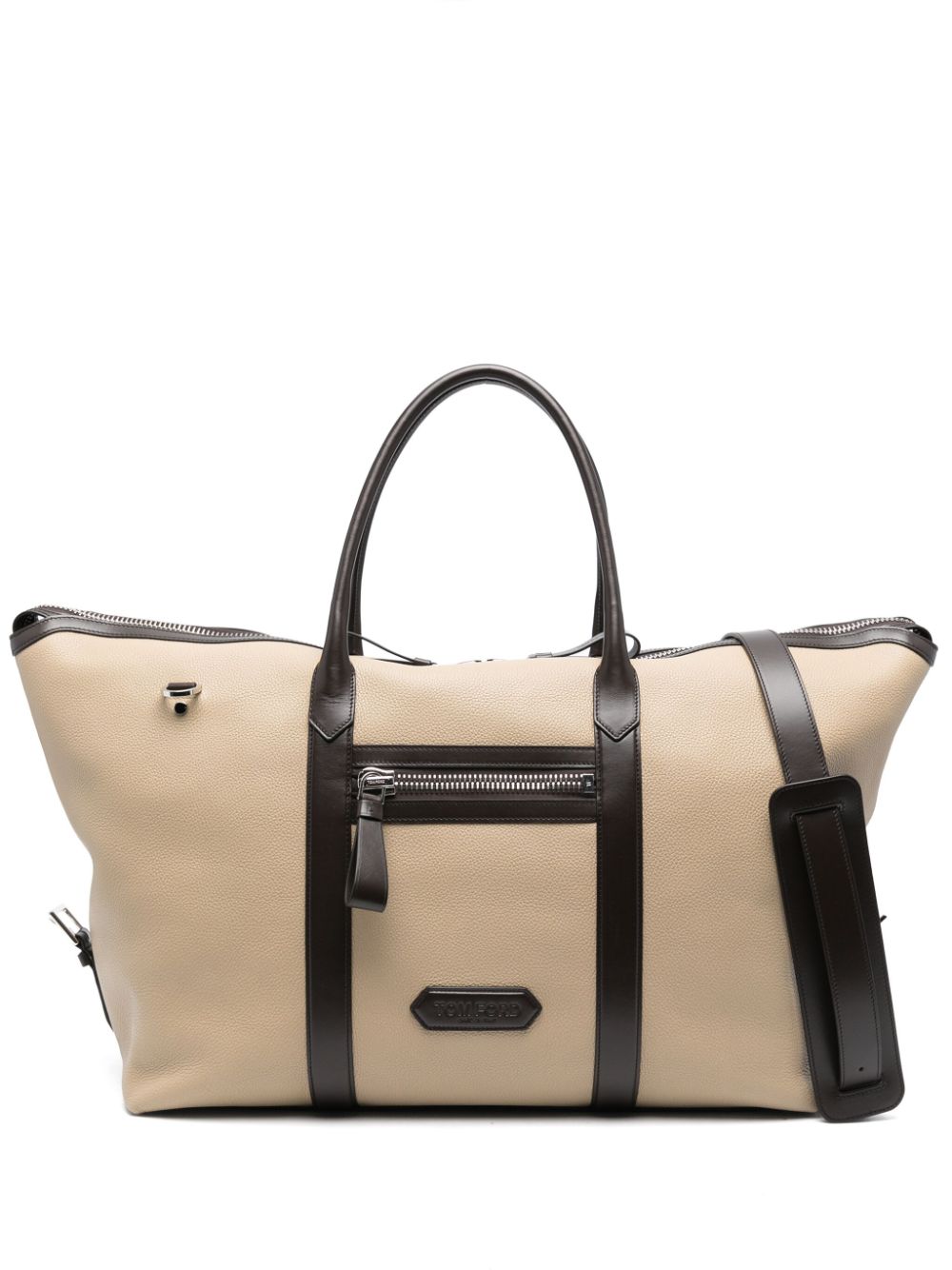 TOM FORD leather holdall - Neutrals