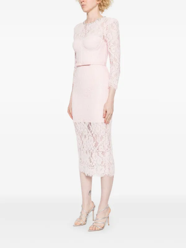 SELF-PORTRAIT レース ビスチェドレス Self-Portrait レース ビスチェドレス | ピンク | FARFETCH JP