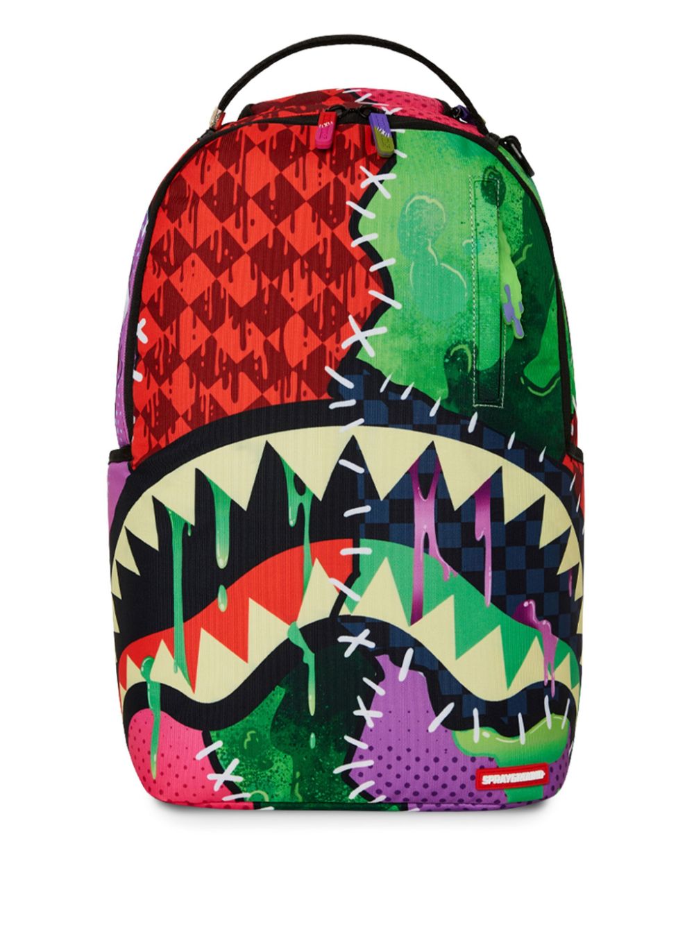 sprayground kid Cut-Out Stitched-Up Zombie backpack - Red