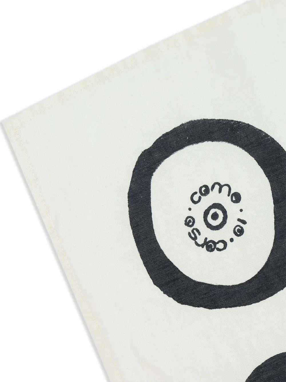 10 Corso Como Circles-print Linen Towel (55cm X 70cm) In Weiss
