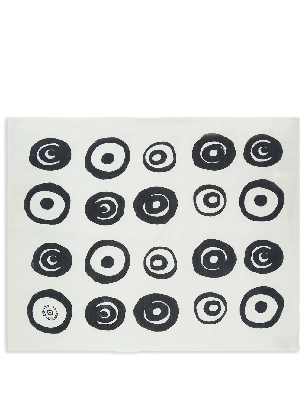 10 CORSO COMO Toalha de linho com estampa Circles | Branco | Image 1