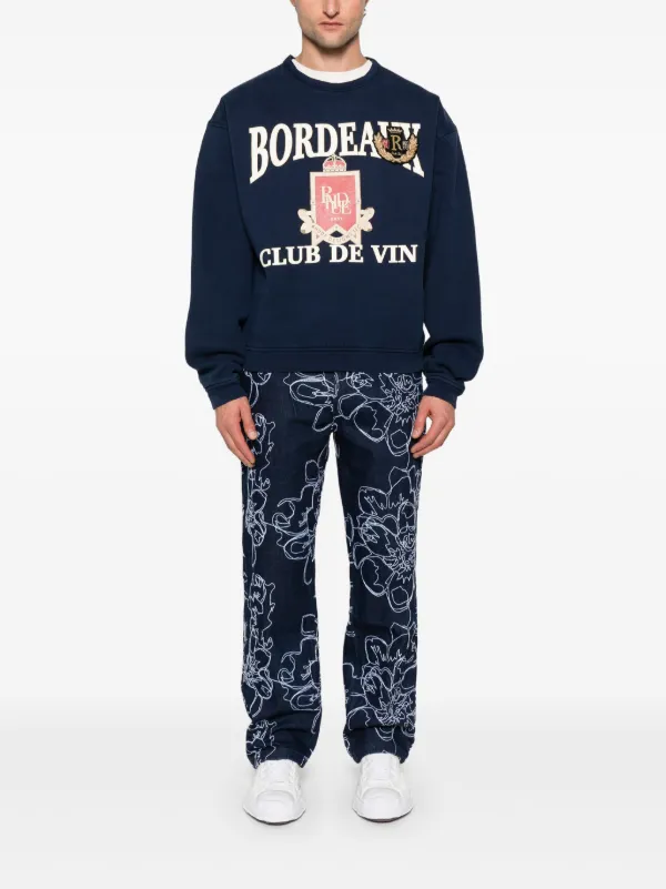 RHUDE Bordeaux Sweatshirt Blue FARFETCH IN