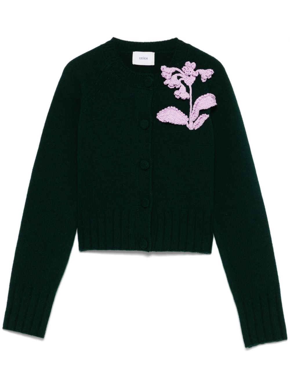 floral-appliqué cardigan