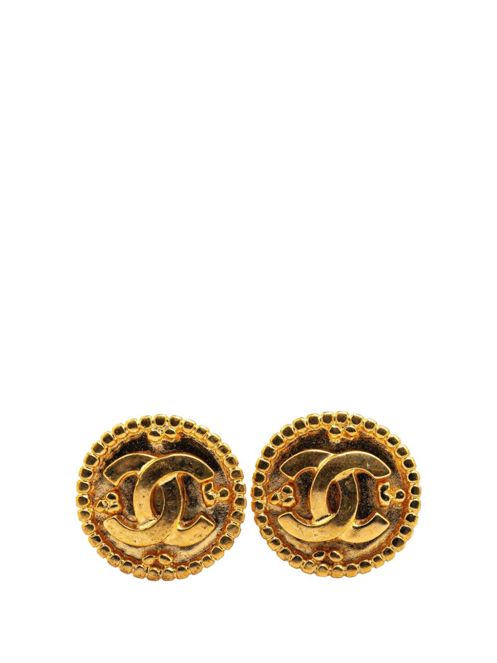 1996 Gold Plated CC Clip On costume earrings