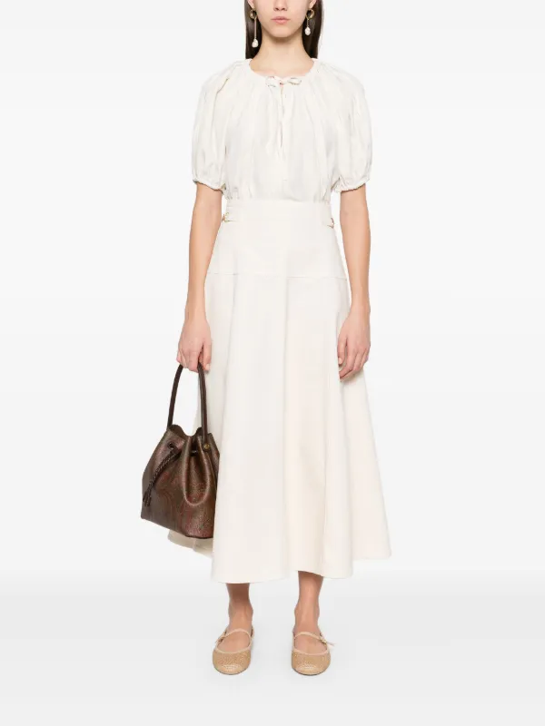 送料込/関税込■Ulla Johnson■Brigette プリーツミディスカート Ulla Johnson Brigette Midi Skirt | Neutrals | FARFETCH
