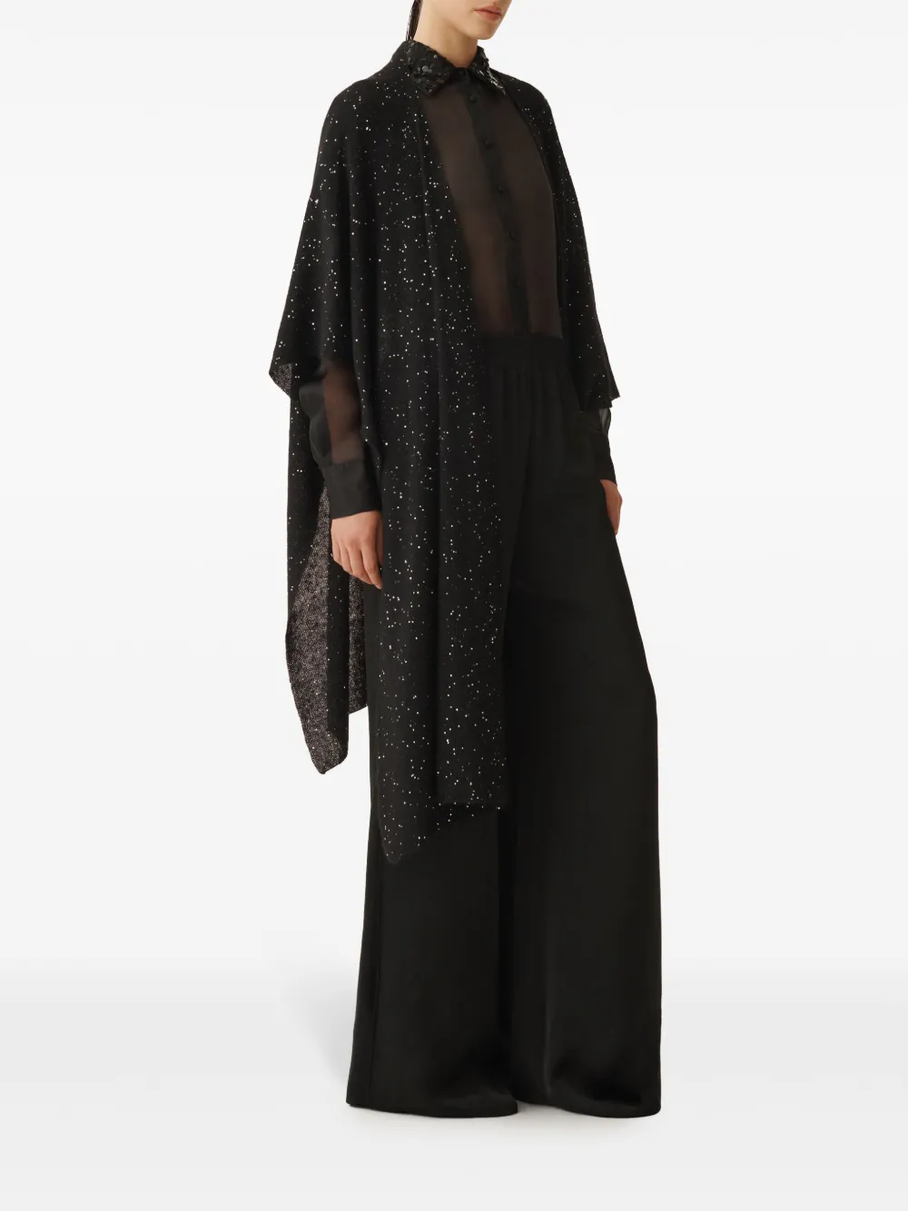 Fabiana Filippi Cape met pailletten - Zwart