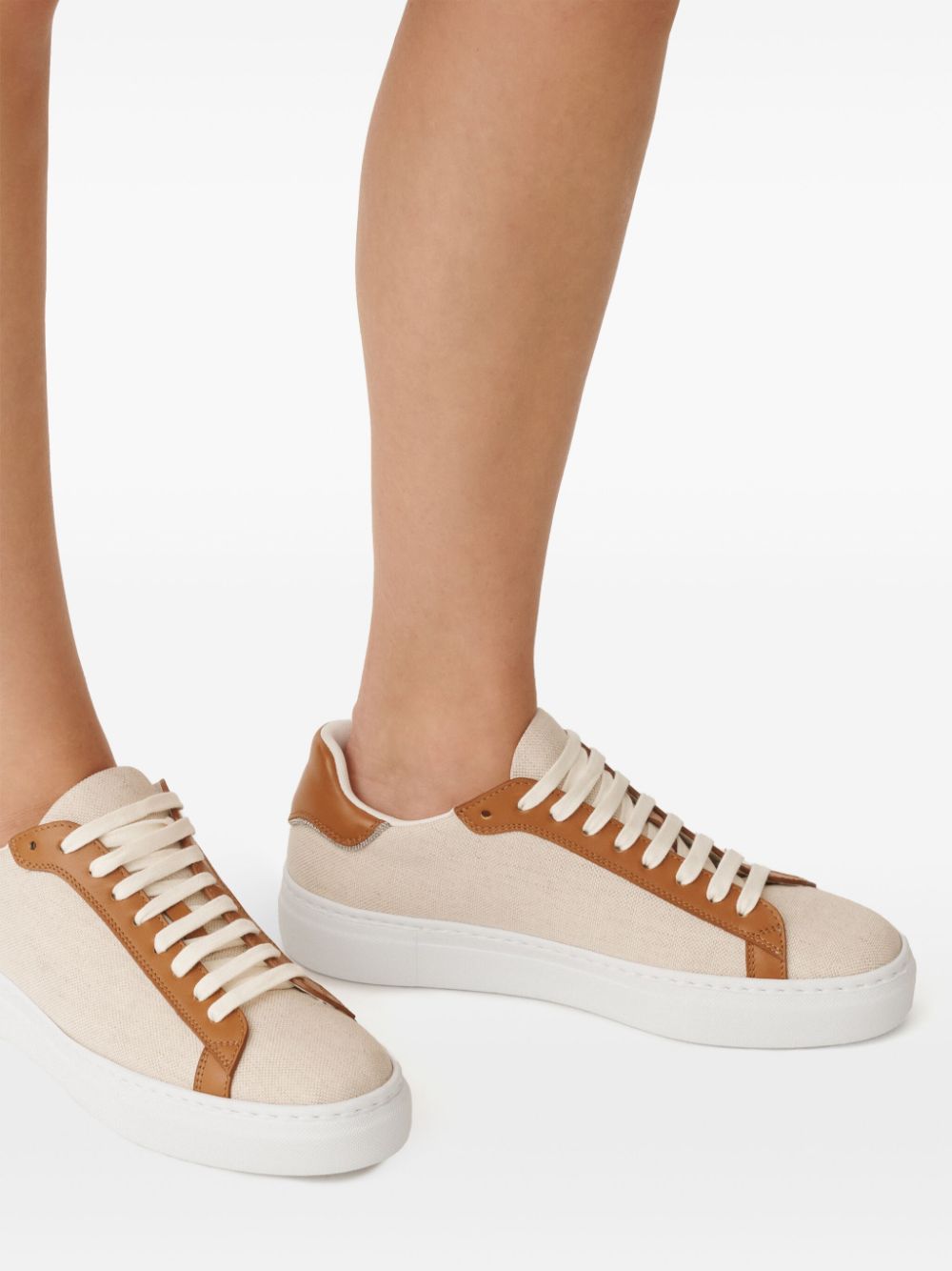 Fabiana Filippi lace-up two-tone sneakers Neutrals