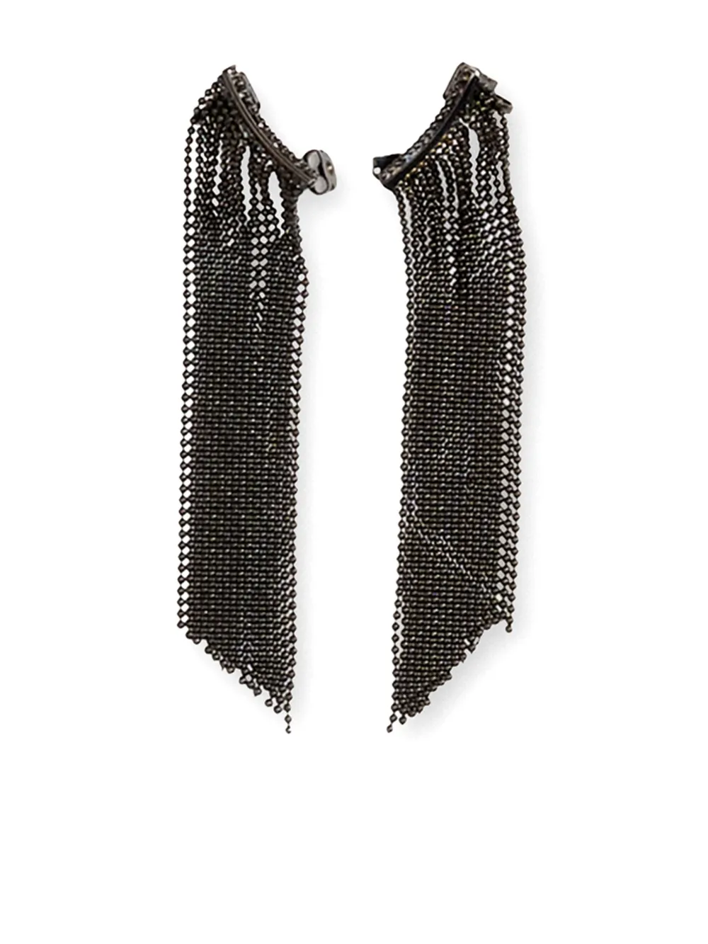 Fabiana Filippi Fringed Cuff Earrings In Schwarz