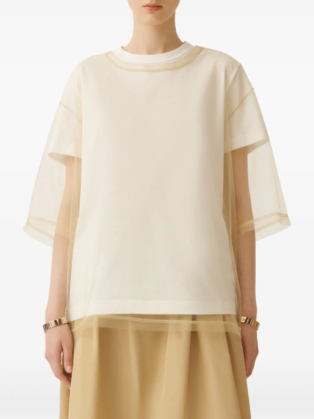 Fabiana Filippi Gelaagd T-shirt Beige