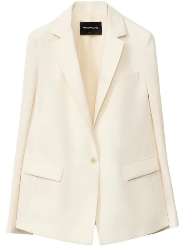 ファビアナフィリッピ　ホワイト　ジャケット Fabiana Filippi シングルジャケット | ホワイト | FARFETCH JP