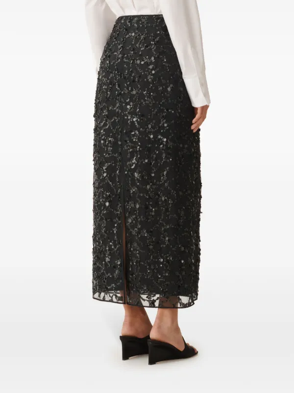 [FABIANA FILIPPI]スカート Pleated muslin skirt, midnight blue for Women | Fabiana Filippi®