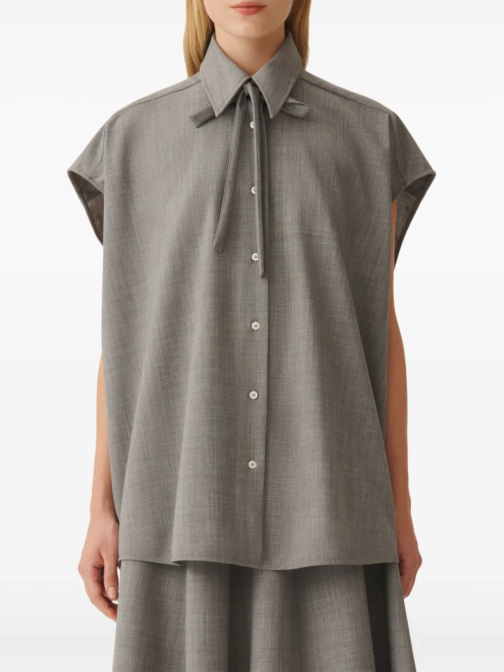 Shop Fabiana Filippi Cool Shirt In Grey