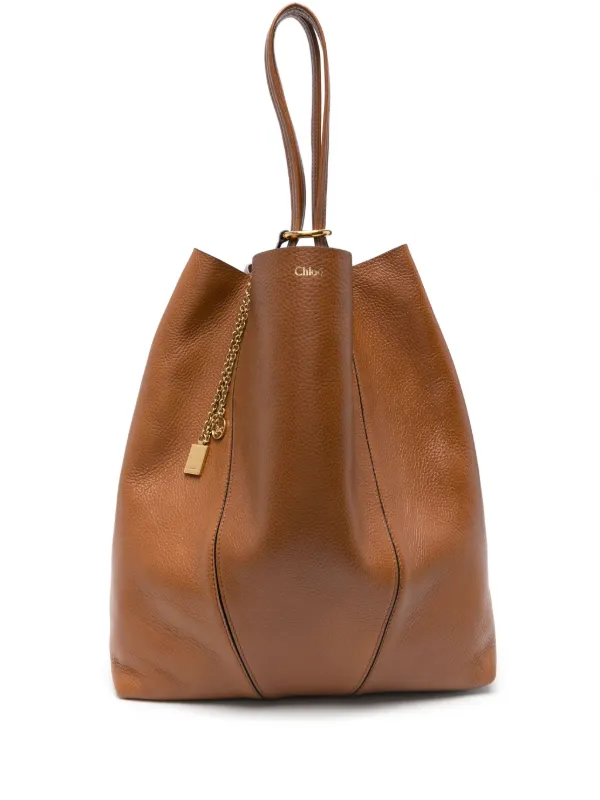 Chloé Large Spin Tote Bag in Brown