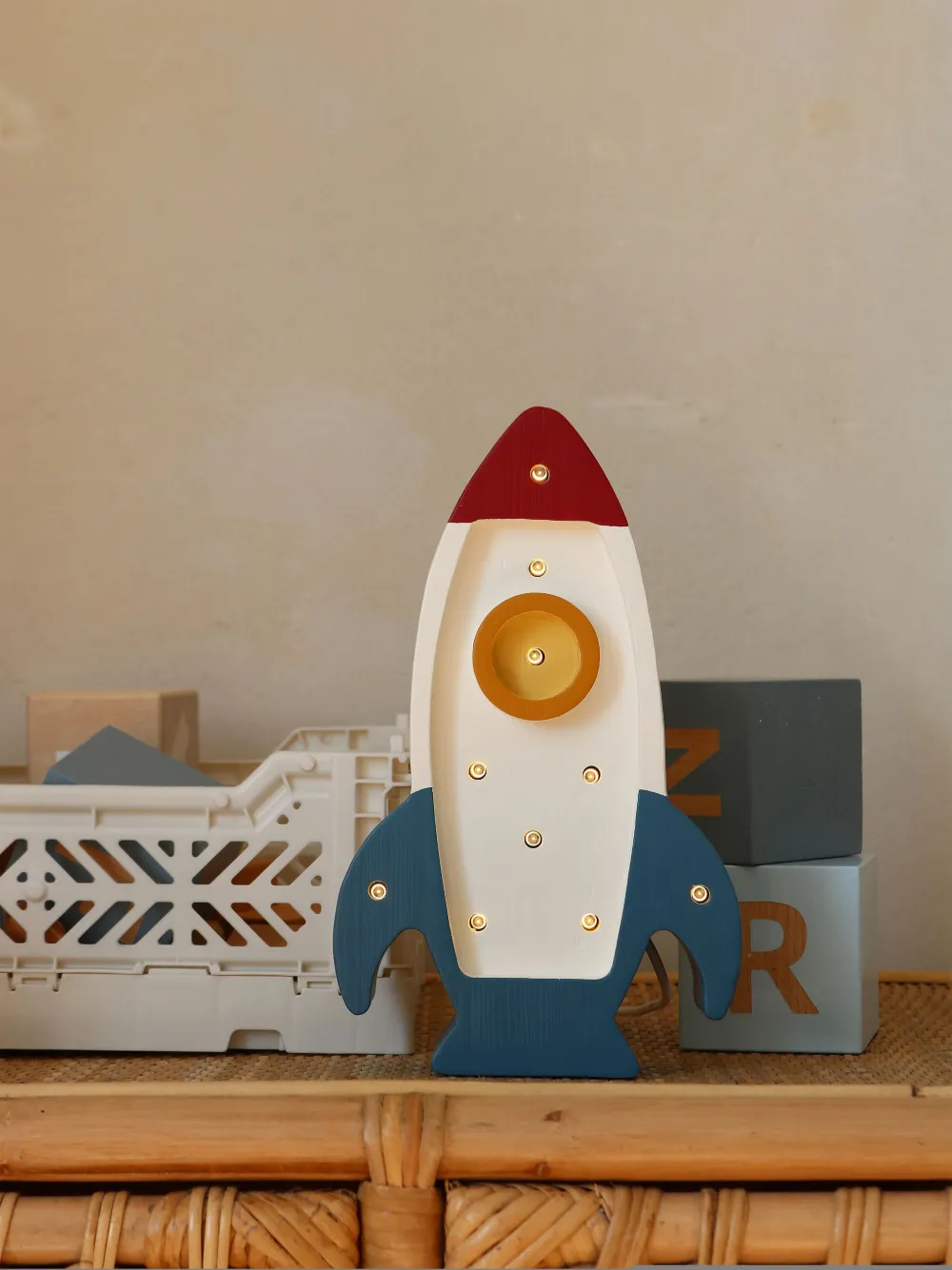 Shop Little Lights Mini Space Rocket Lamp In White