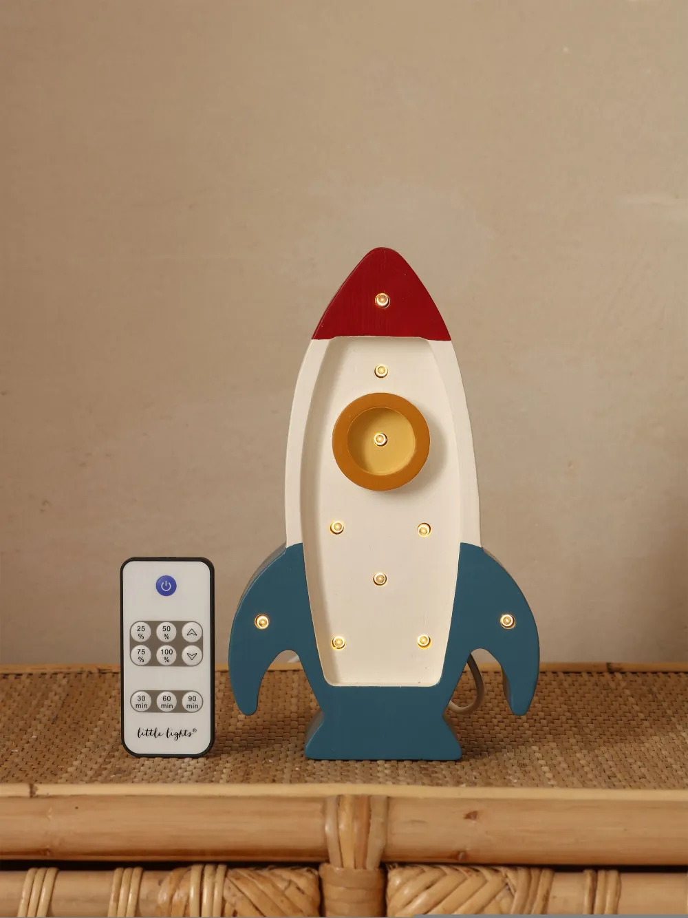 Shop Little Lights Mini Space Rocket Lamp In White