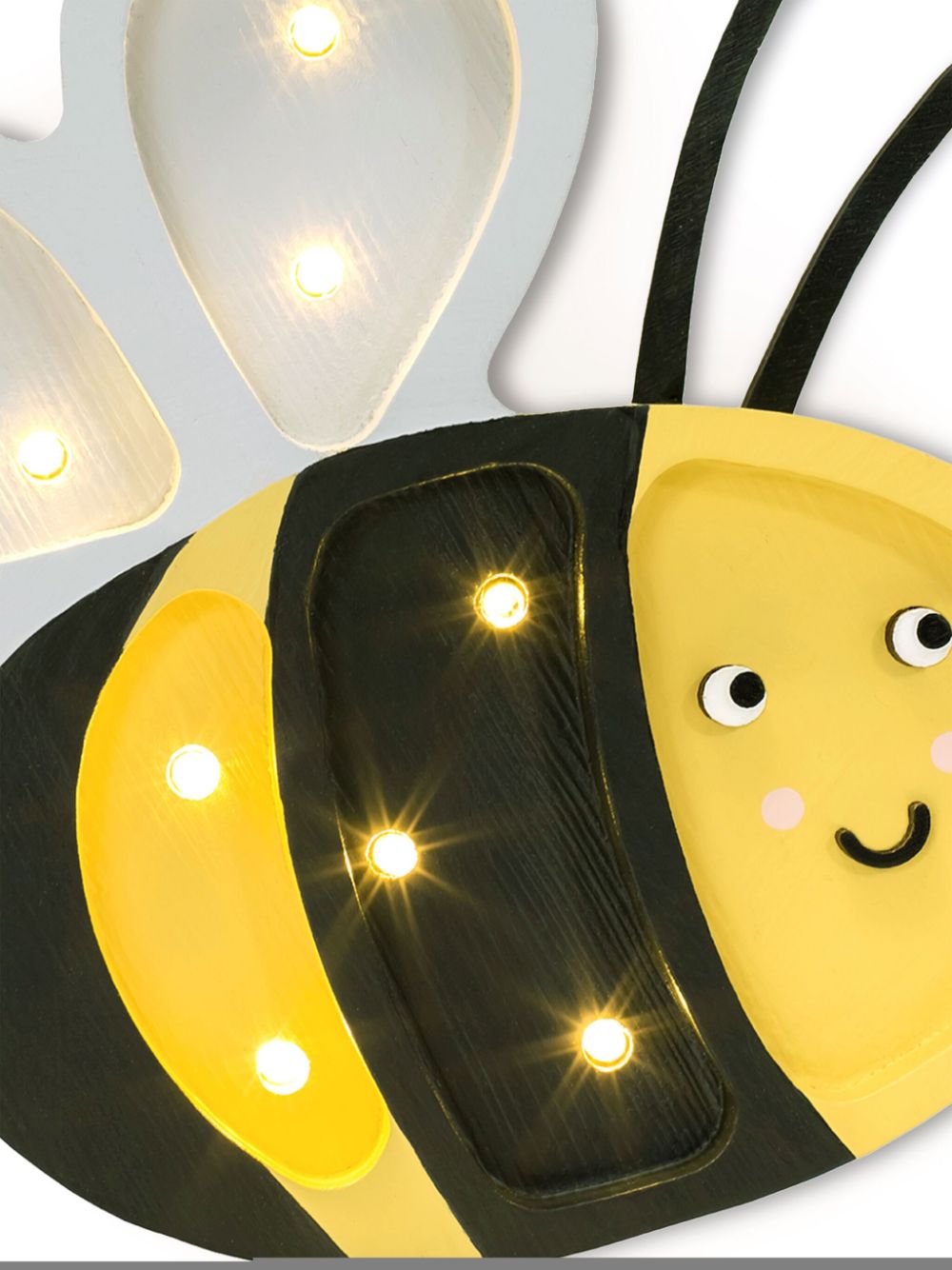 Little Lights Happy Bee lamp - Zwart