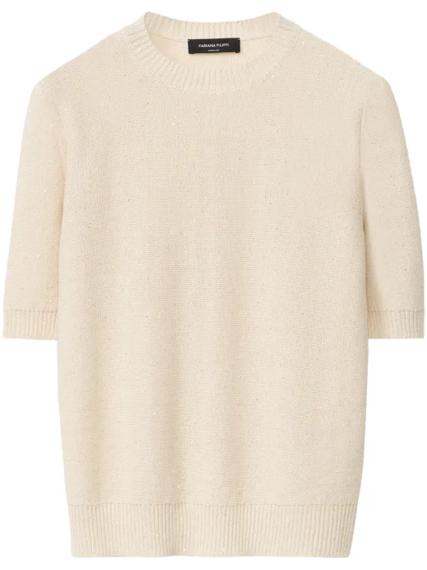 FABIANA FILIPPI 半袖Tシャツ 42 ホワイト Jersey T-shirt, optical white for Women | Fabiana Filippi®