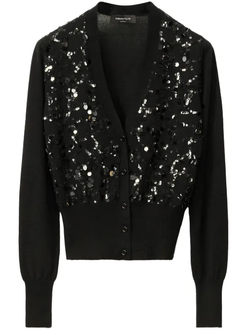 Cardigan brodé de sequins - Fabiana Filippi - Modalova
