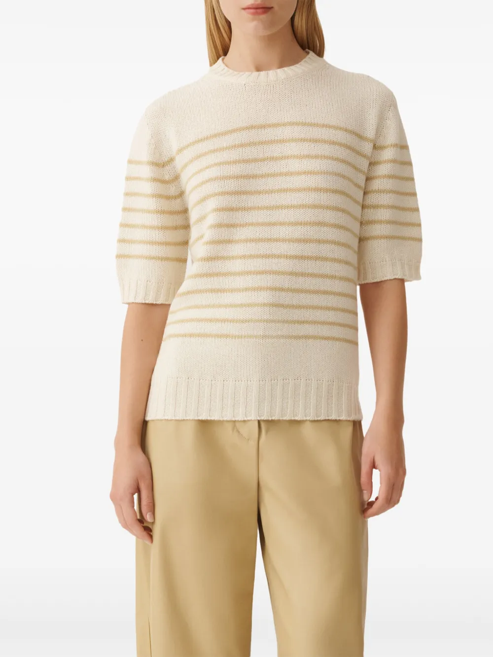 Fabiana Filippi Gestreepte trui Beige