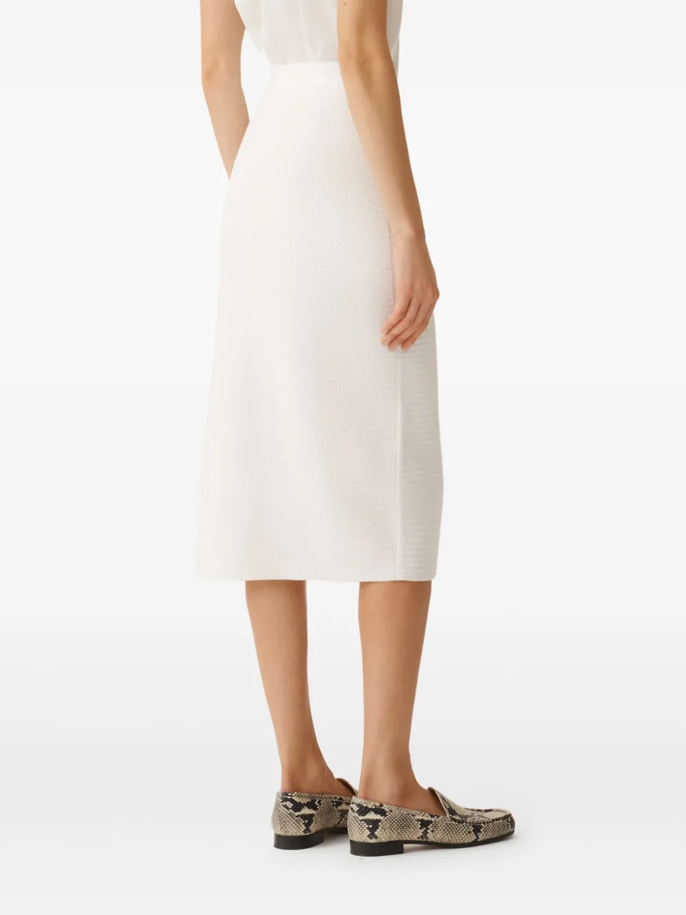 Fabiana Filippi Hopsack gebreide midi-rok Wit