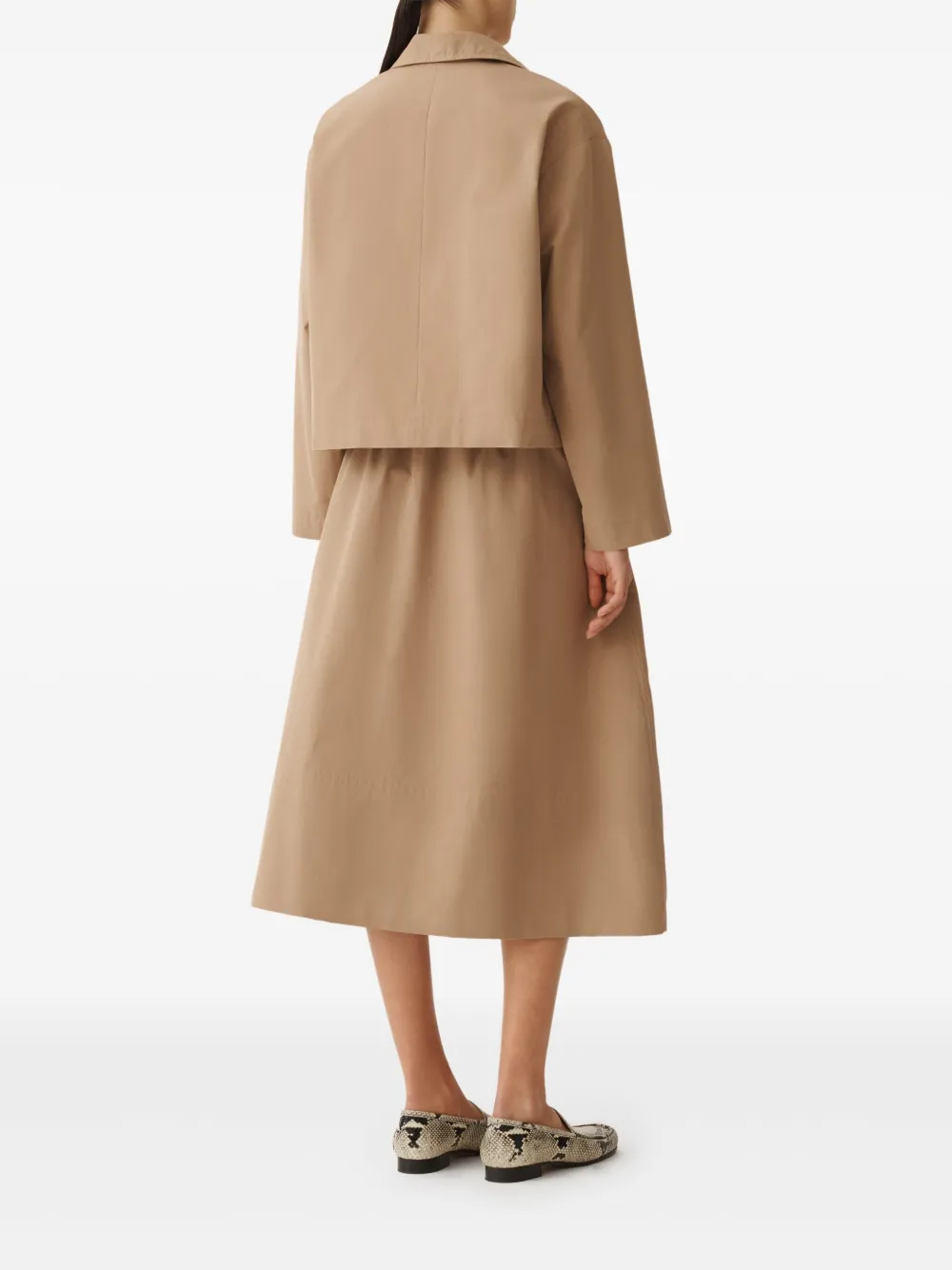Shop Fabiana Filippi Cotton Cropped Jacket In 褐色