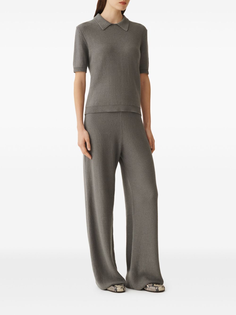 Fabiana Filippi purl-knit trousers - Grijs