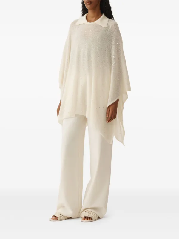 ポンチョ・ケープ FABIANA FILIPPI SS25 CAPE (SAD275A006L402 VRU) Fabiana Filippi Sequin Cape | Neutrals | FARFETCH