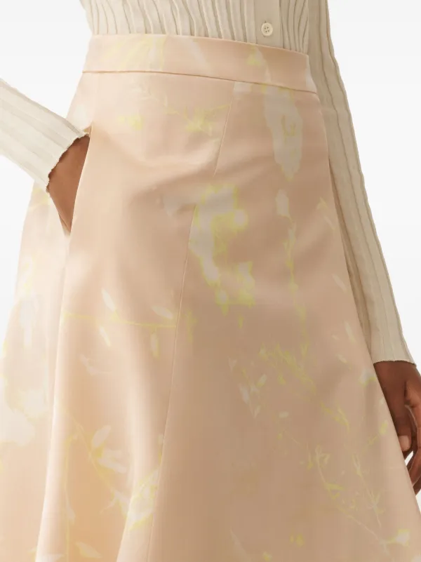 Fabiana Filippi Silk Midi Skirt | Pink | FARFETCH TW