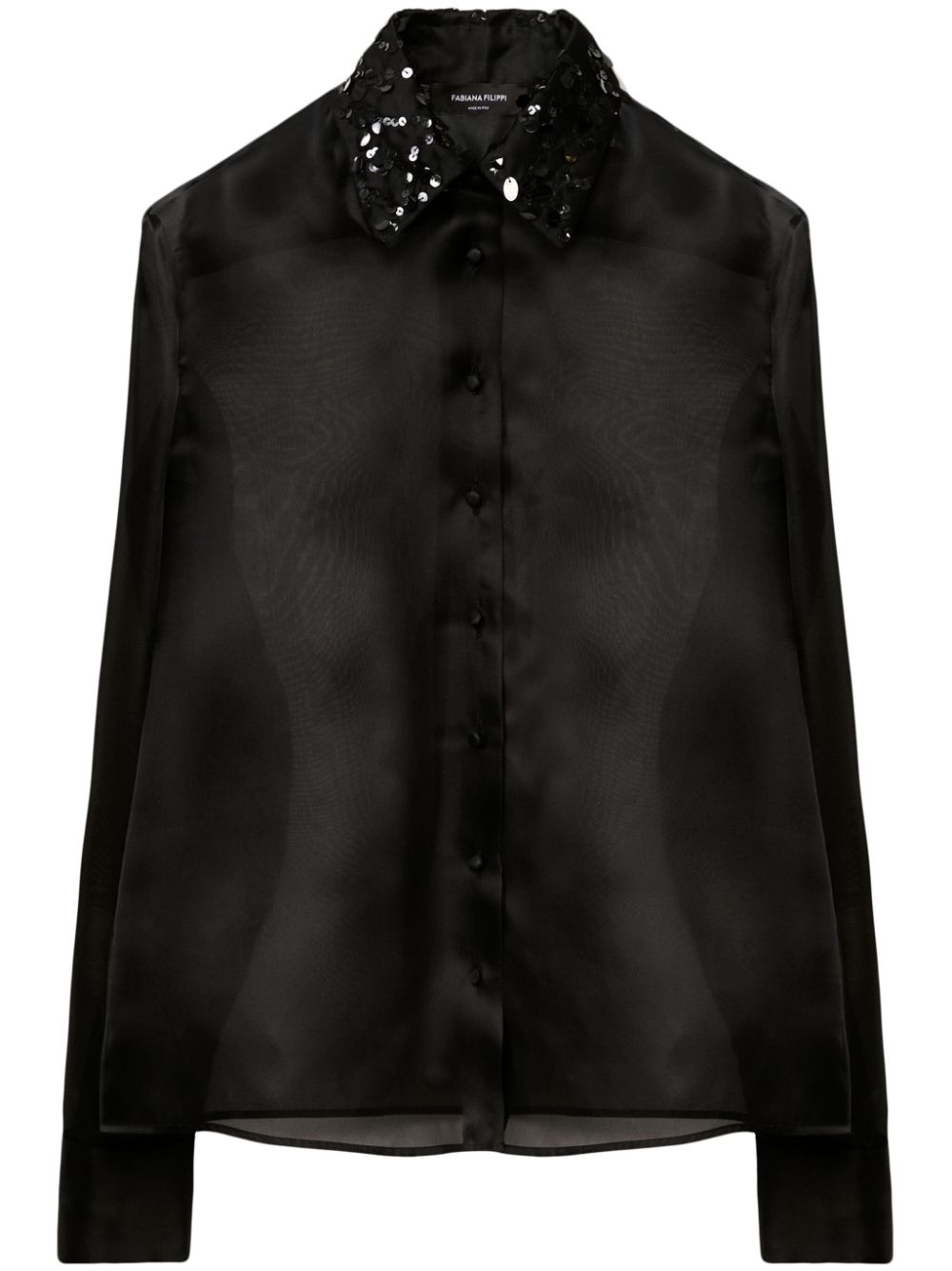 Fabiana Filippi sequined organza shirt - Black