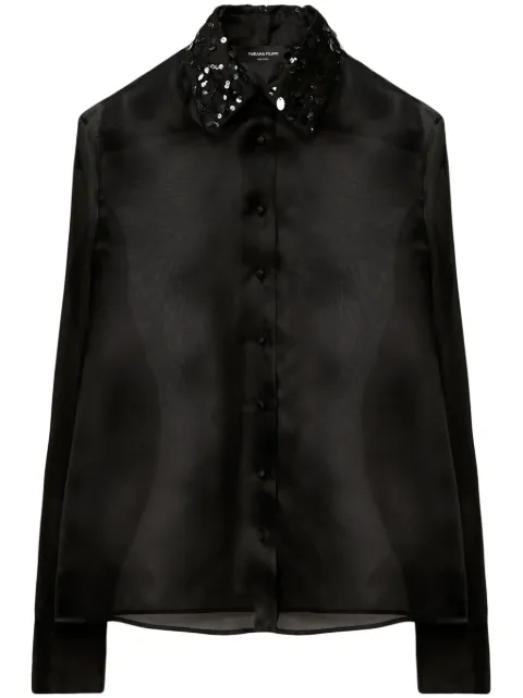 Fabiana Filippi camisa de organza con lentejuelas