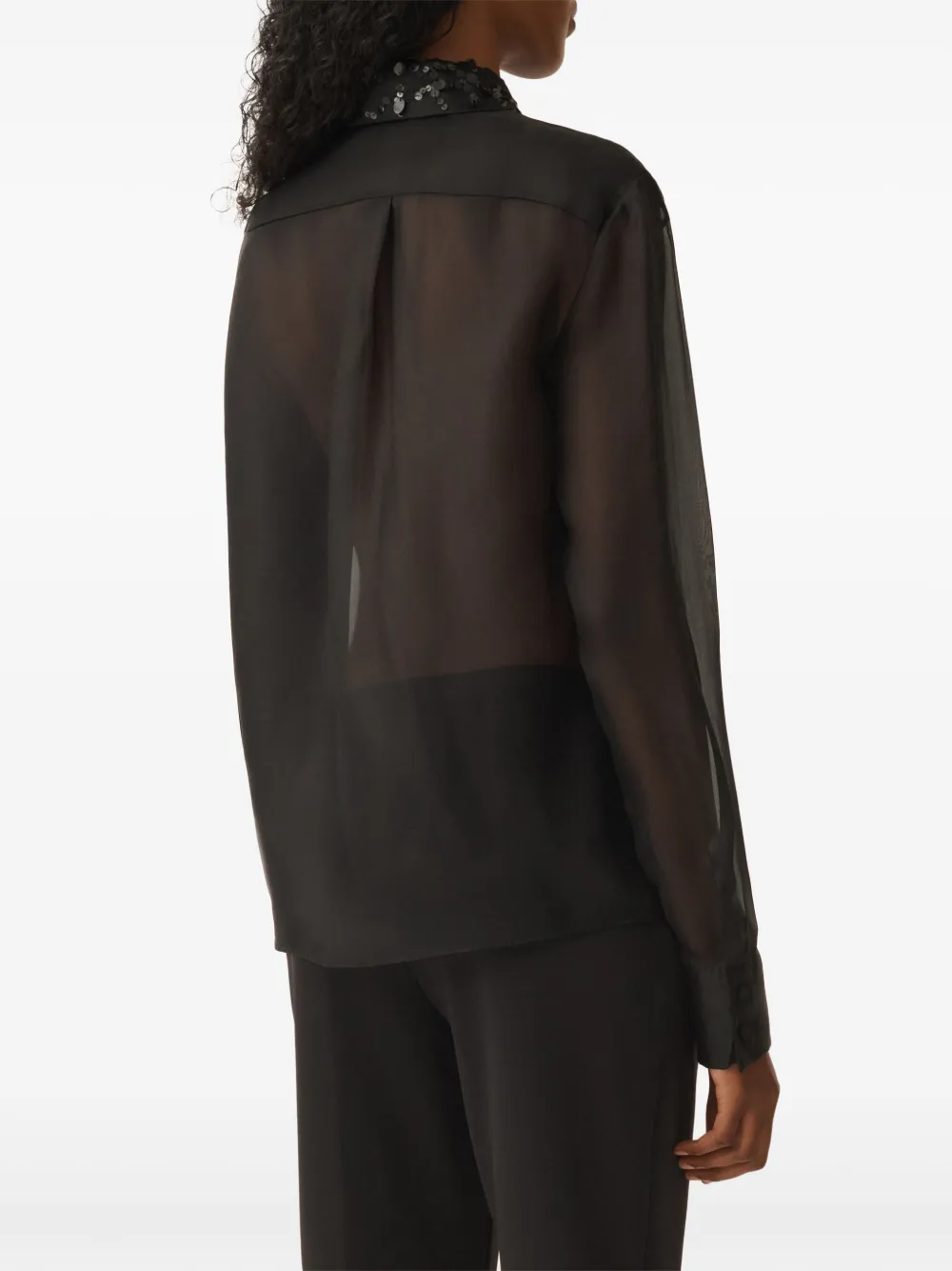 Fabiana Filippi Organza blouse met pailletten Zwart