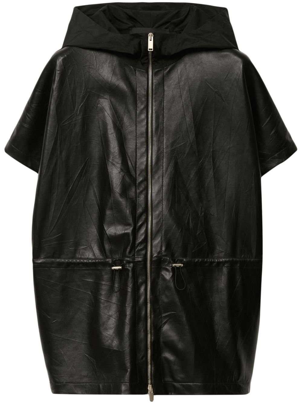 Fabiana Filippi pleated leather cape – Black