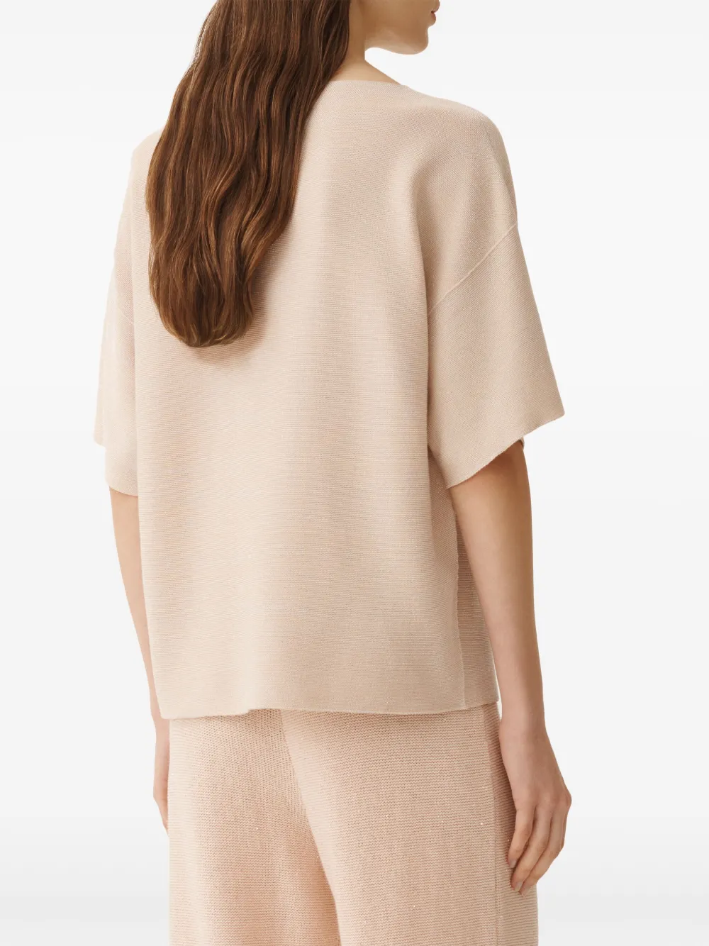 Fabiana Filippi T-shirt met lurex detail Roze