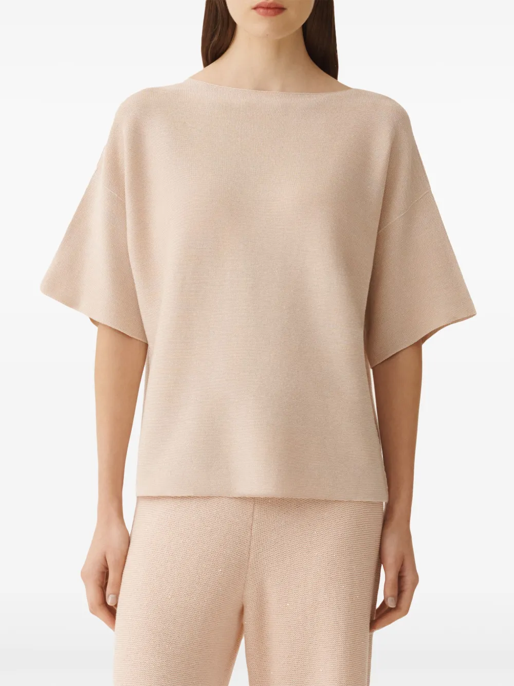 Fabiana Filippi T-shirt met lurex detail Roze