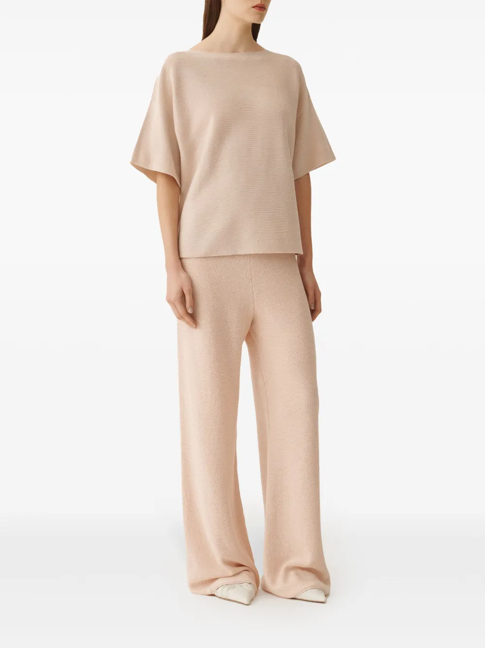 Fabiana Filippi T-shirt met lurex detail Roze