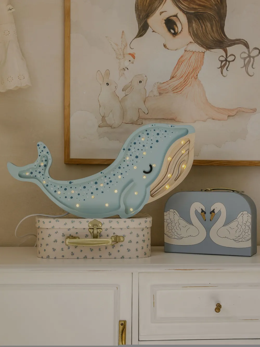Little Lights Whale Lamp In Blue