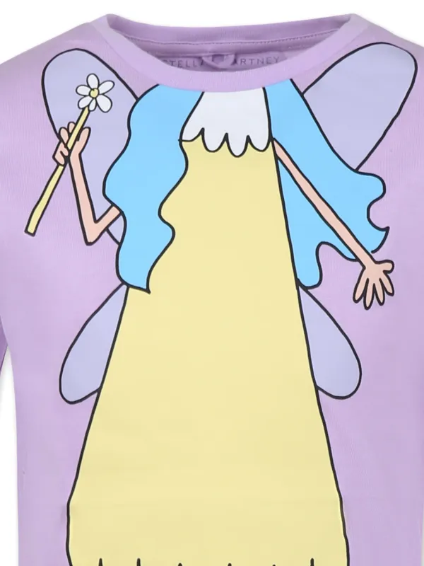 Stella McCartney Kids プリント Tシャツワンピース | パープル