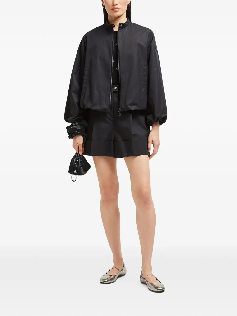Moncler Jack met bandkraag en rits Zwart